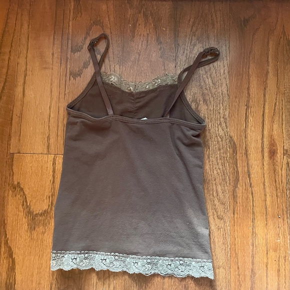 y2k brown cami with lace trim - Picture 2 of 2